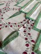 Cyprus and Rose Hand Block Tablecloth Set