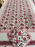 Lotus Flower Hand Block Table Cloth Set