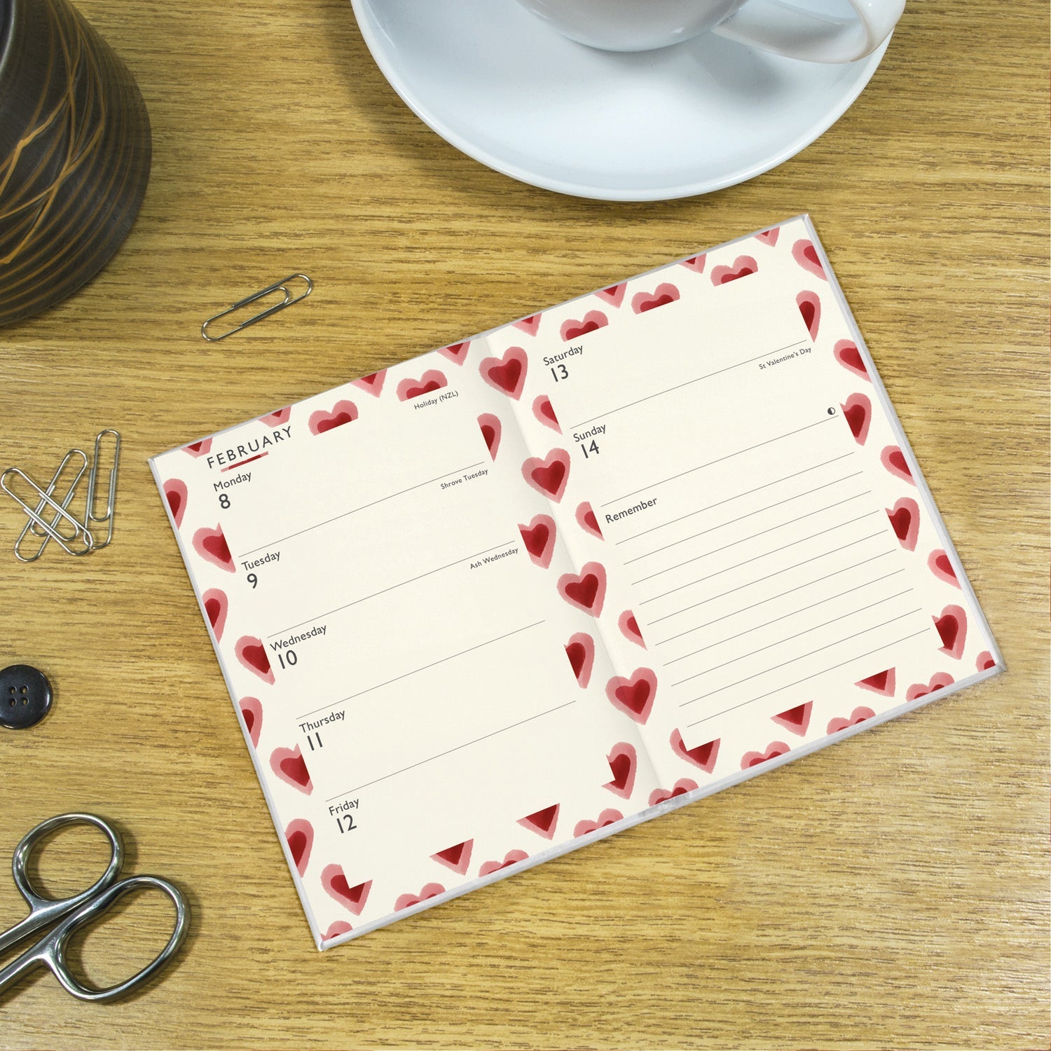 Emma Bridgewater Double Hearts A6 Diary 2027