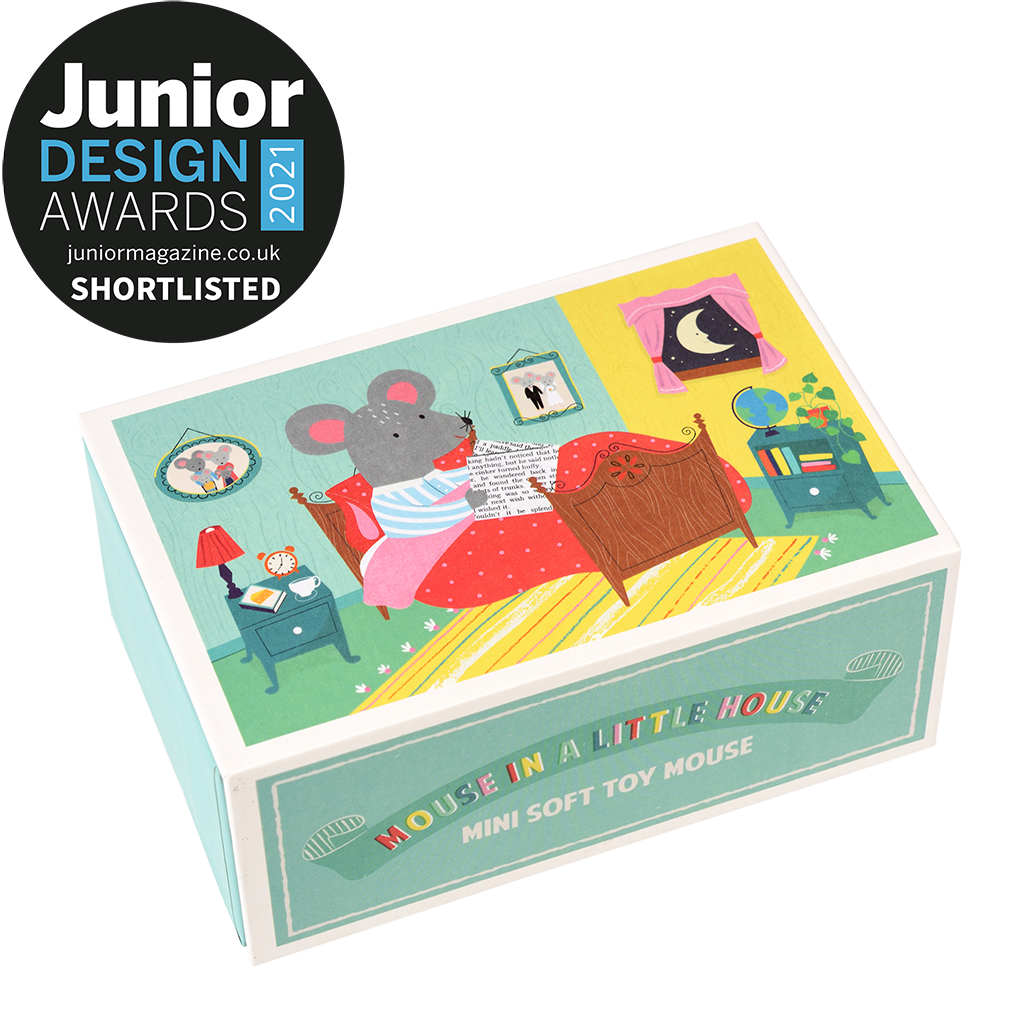 Mini soft toy in a little box - Mouse in a House