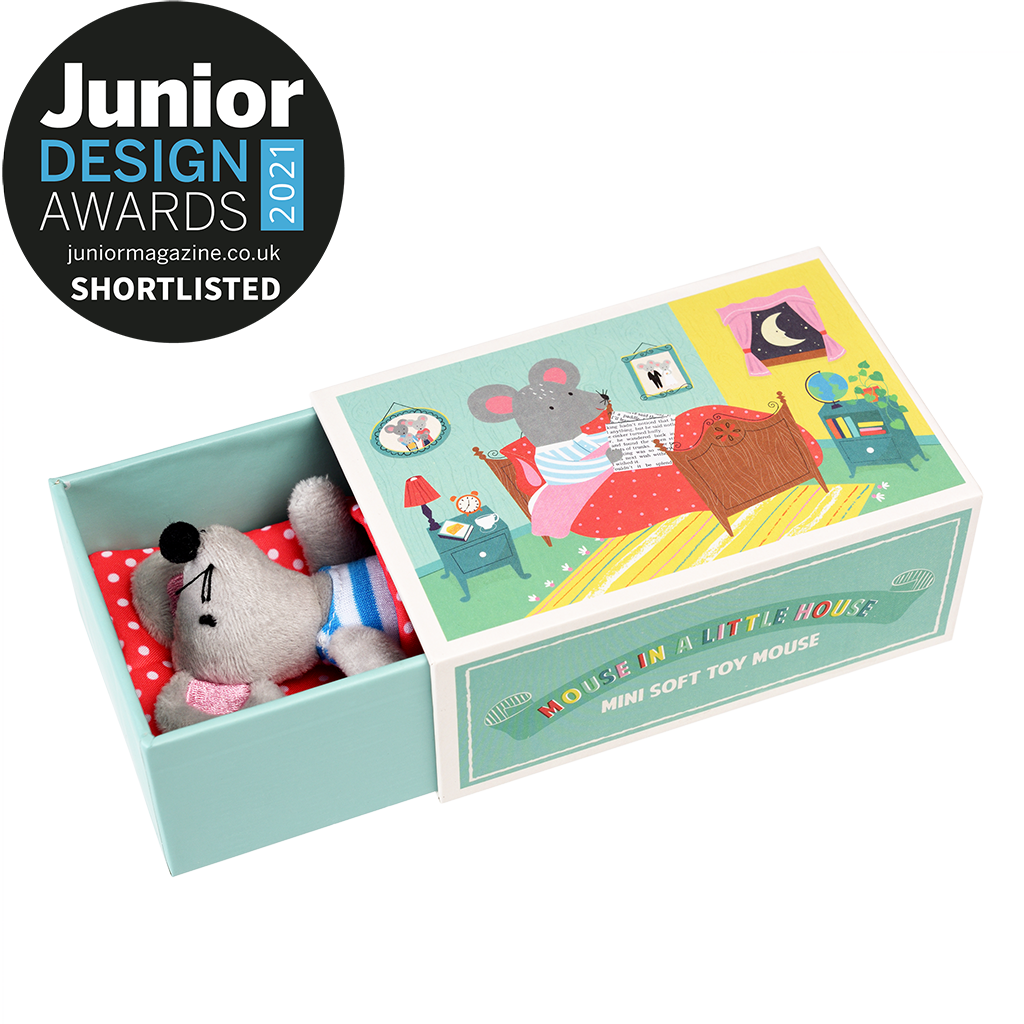 Mini soft toy in a little box - Mouse in a House