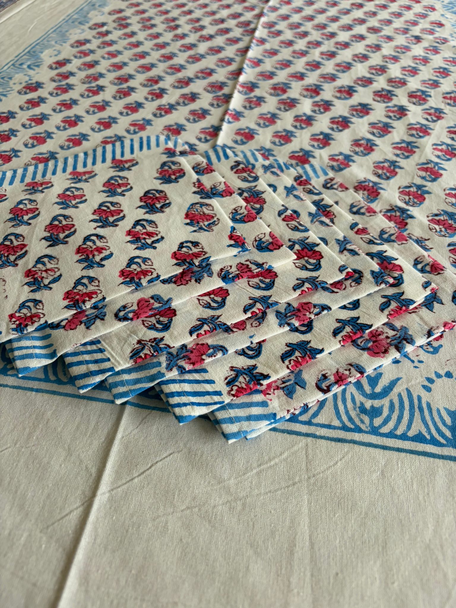 'Fern’ Hand Block Table Cloth