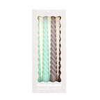 Twisted candles (pack of 4) - Mint green and taupe