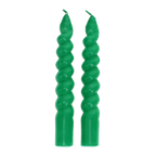 Twisted candles (pack of 2) - Dark green