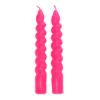 Twisted candles (pack of 2) - Bright pink