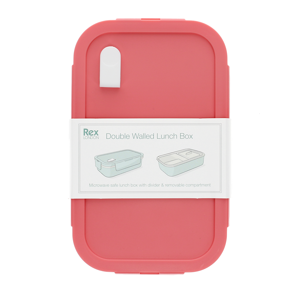Double wall lunch box with divider - Rose pink