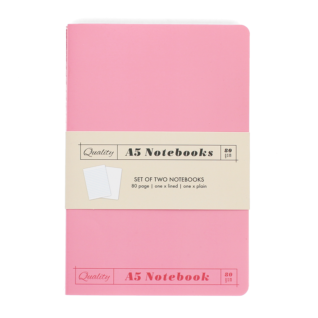 A5 notebooks (set of 2) - Pinks
