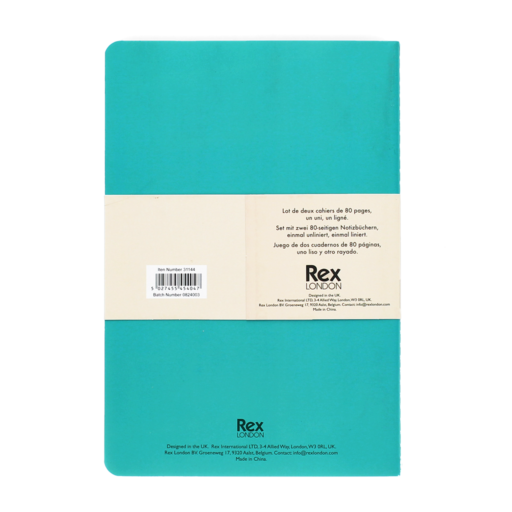A5 notebooks (set of 2) - Green & aqua