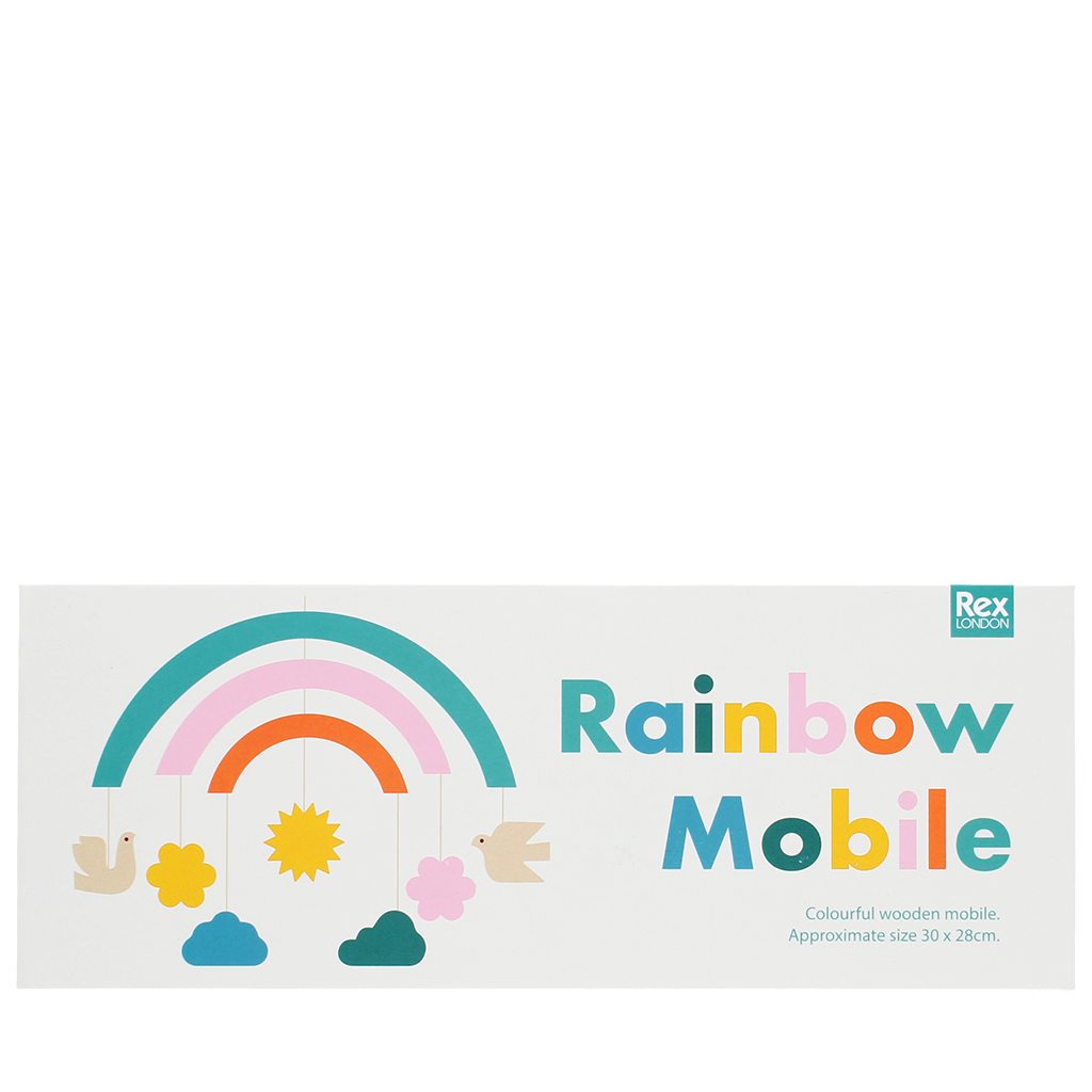 Wooden rainbow mobile