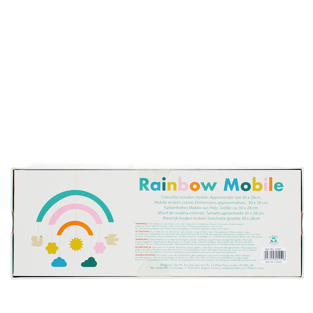 Wooden rainbow mobile