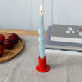 Ceramic tube candle holder - Red