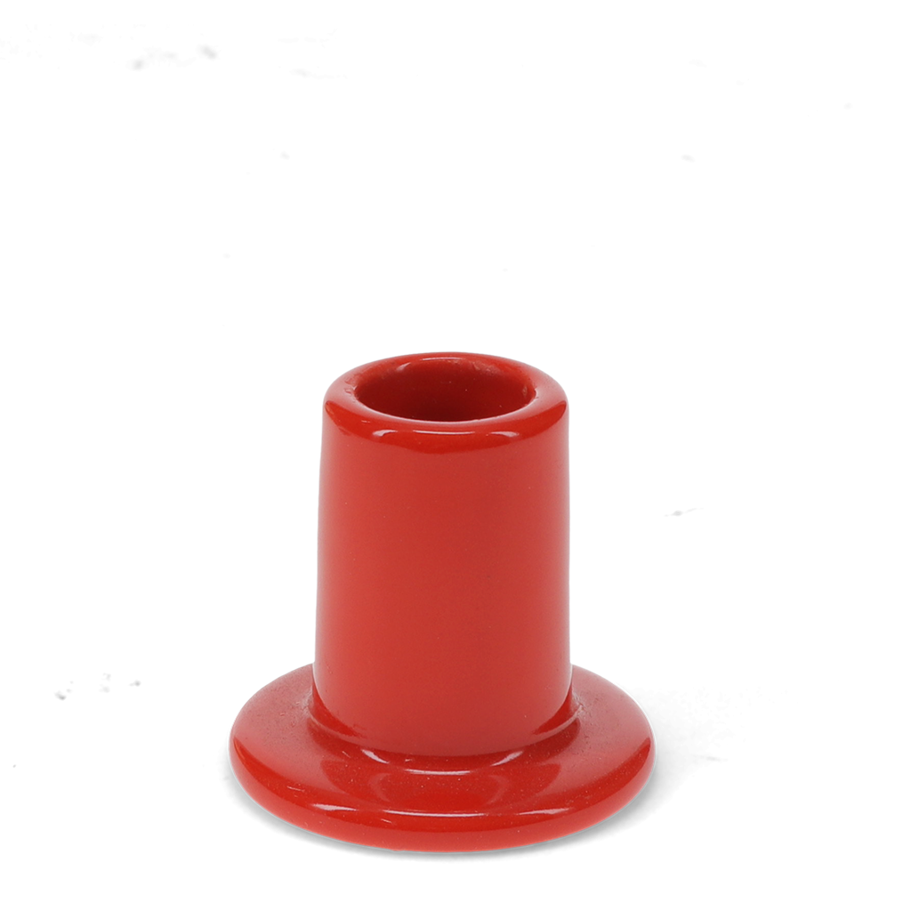 Ceramic tube candle holder - Red