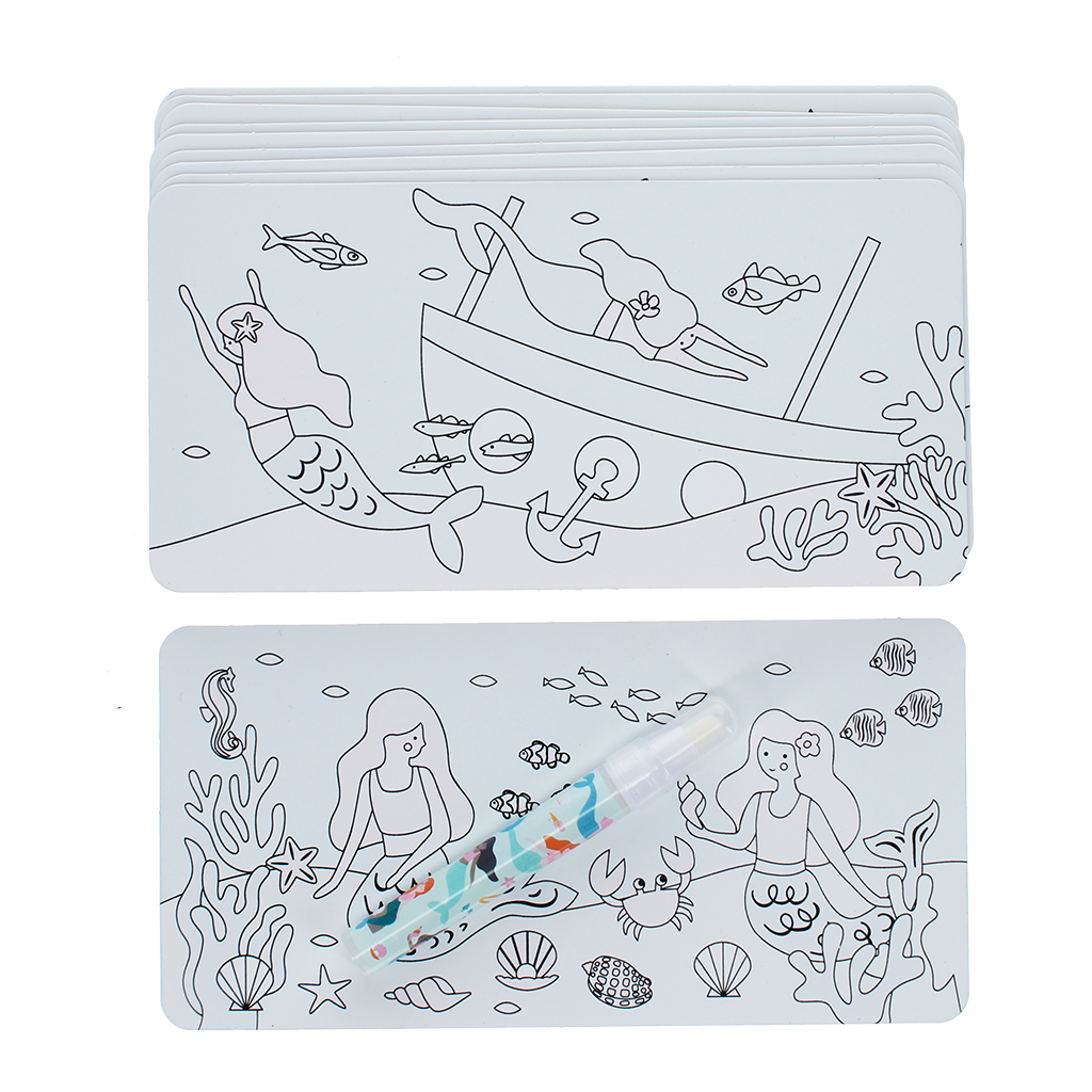 Magic water colouring cards - Mermaid