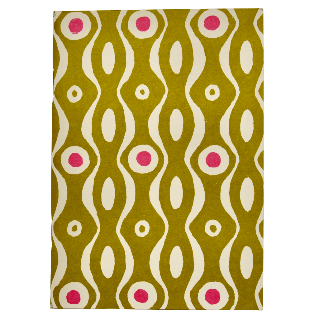 Pocket Notebook Persephone Bright Olive and Cool Pink