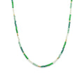 Milos Mixed Gemstone Beaded Necklace Prehnite Moss Agate Green Aventurine