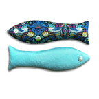 Lavender fish, Strawberry Thief Turquoise print, out of box