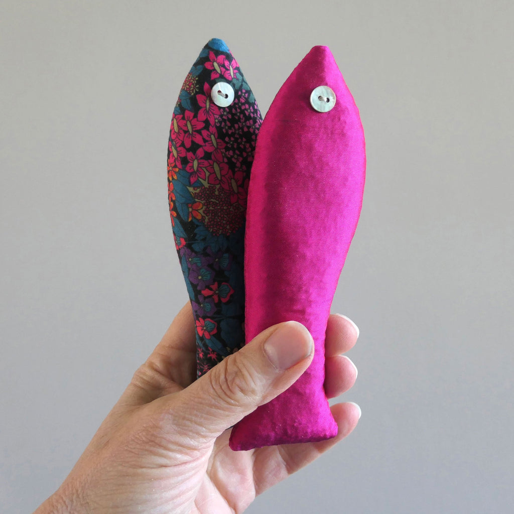 Lavender fish, Carmen print, in hand