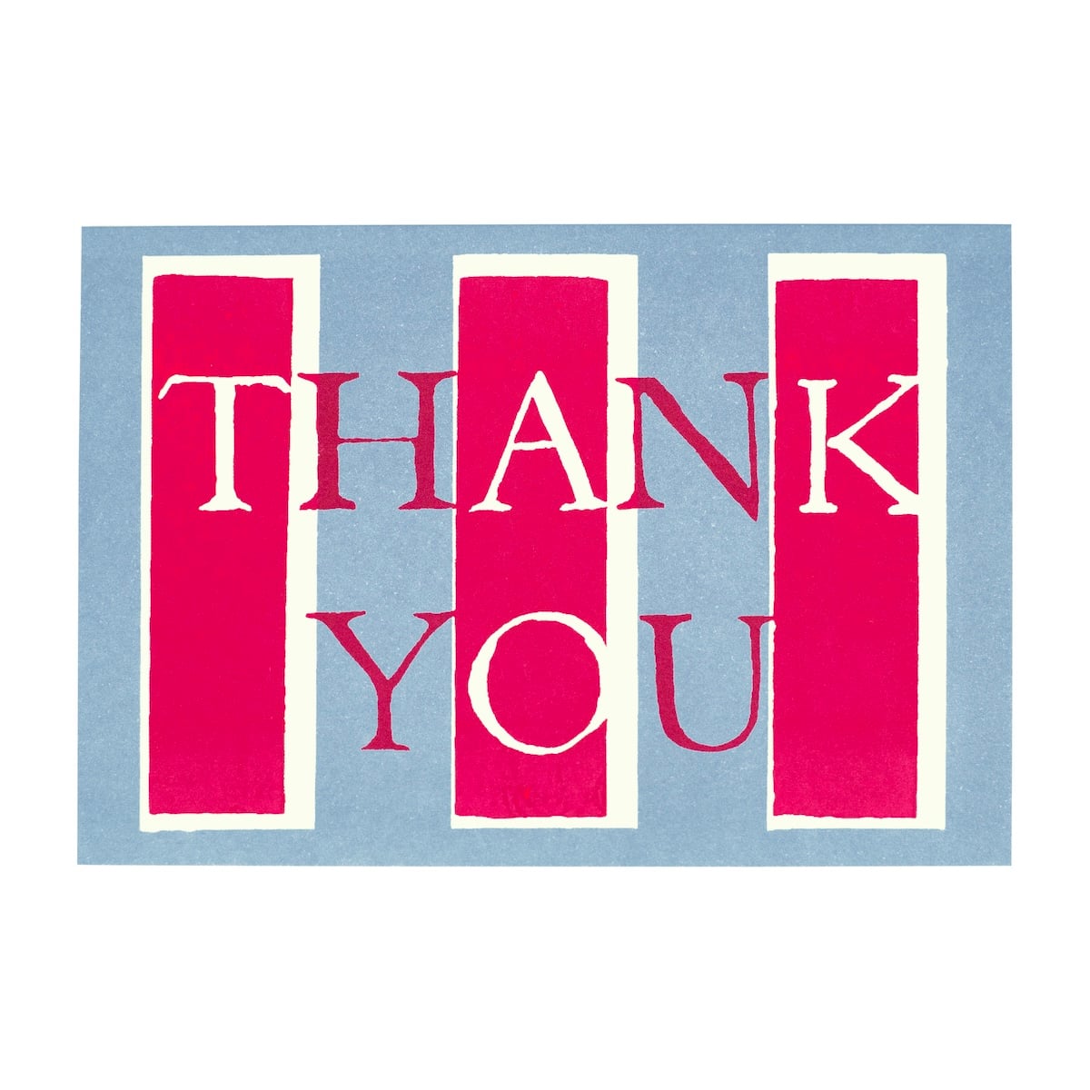 Pack of Ten Cards Thank You Hot Pink and Blue