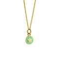 Mini enamel star pendant, gold vermeil, jade
