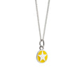 Mini enamel star pendant, silver, yellow