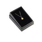 Mini enamel star pendant, silver, yellow, on chain
