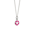 Mini enamel star pendant, silver, cherry red