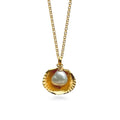 Venus shell pendant, gold vermeil, with baroque pearl