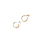 Half hoop earrings, gold vermeil, 14mm
