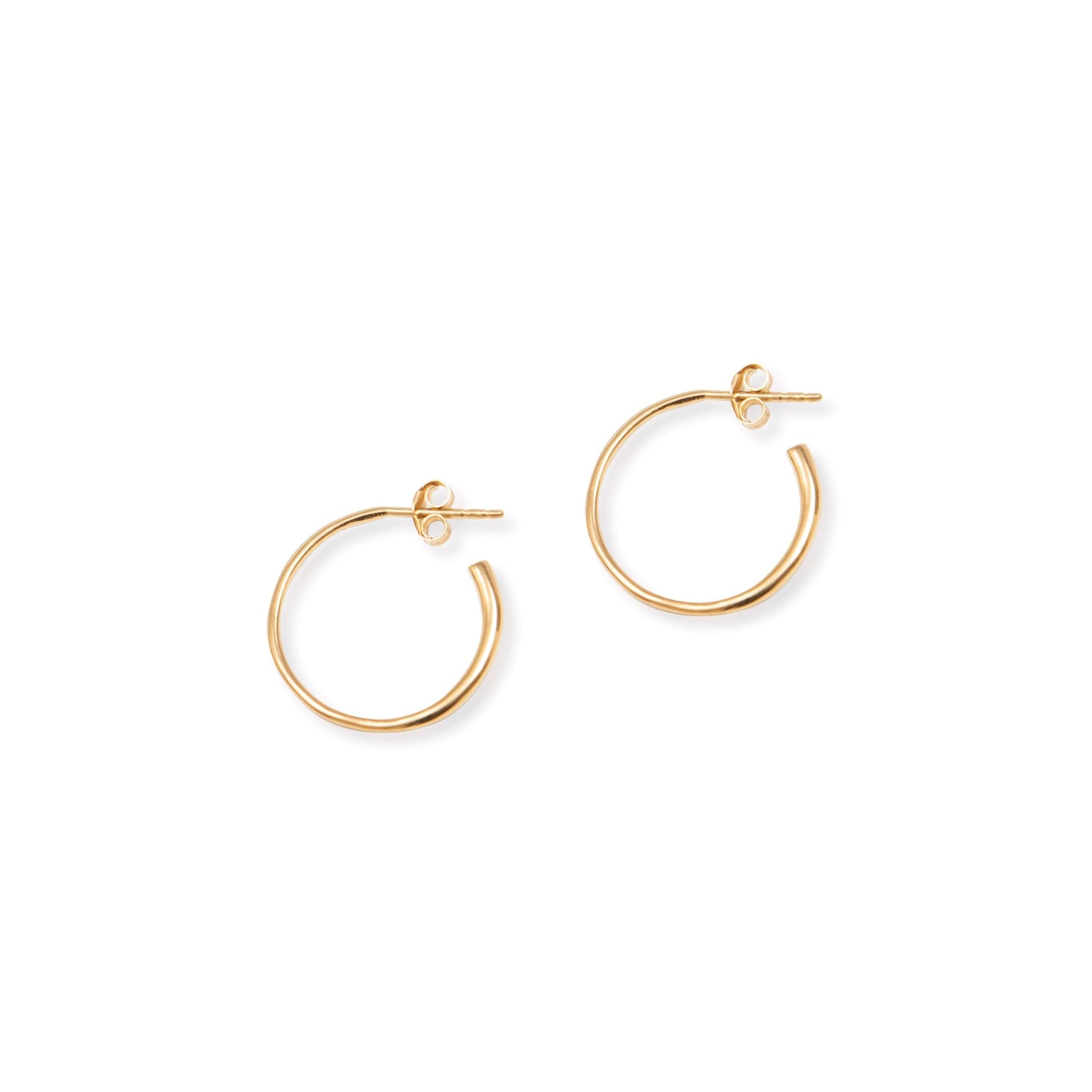 Half hoop earrings, gold vermeil, 21mm