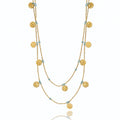 Cleo Long Coin Wrap Necklace Apatite