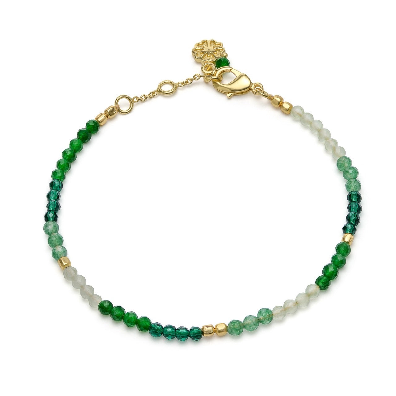Milos Mixed Gemstone Beaded Bracelet Prehnite Moss Agate Green Aventurine