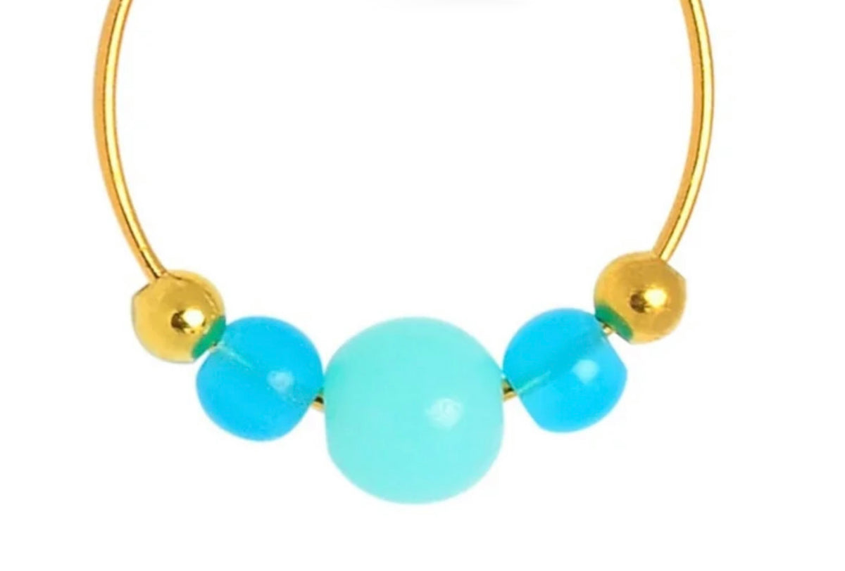 Bopper Drop Earrings  in Shades of Vibrant Turquoise