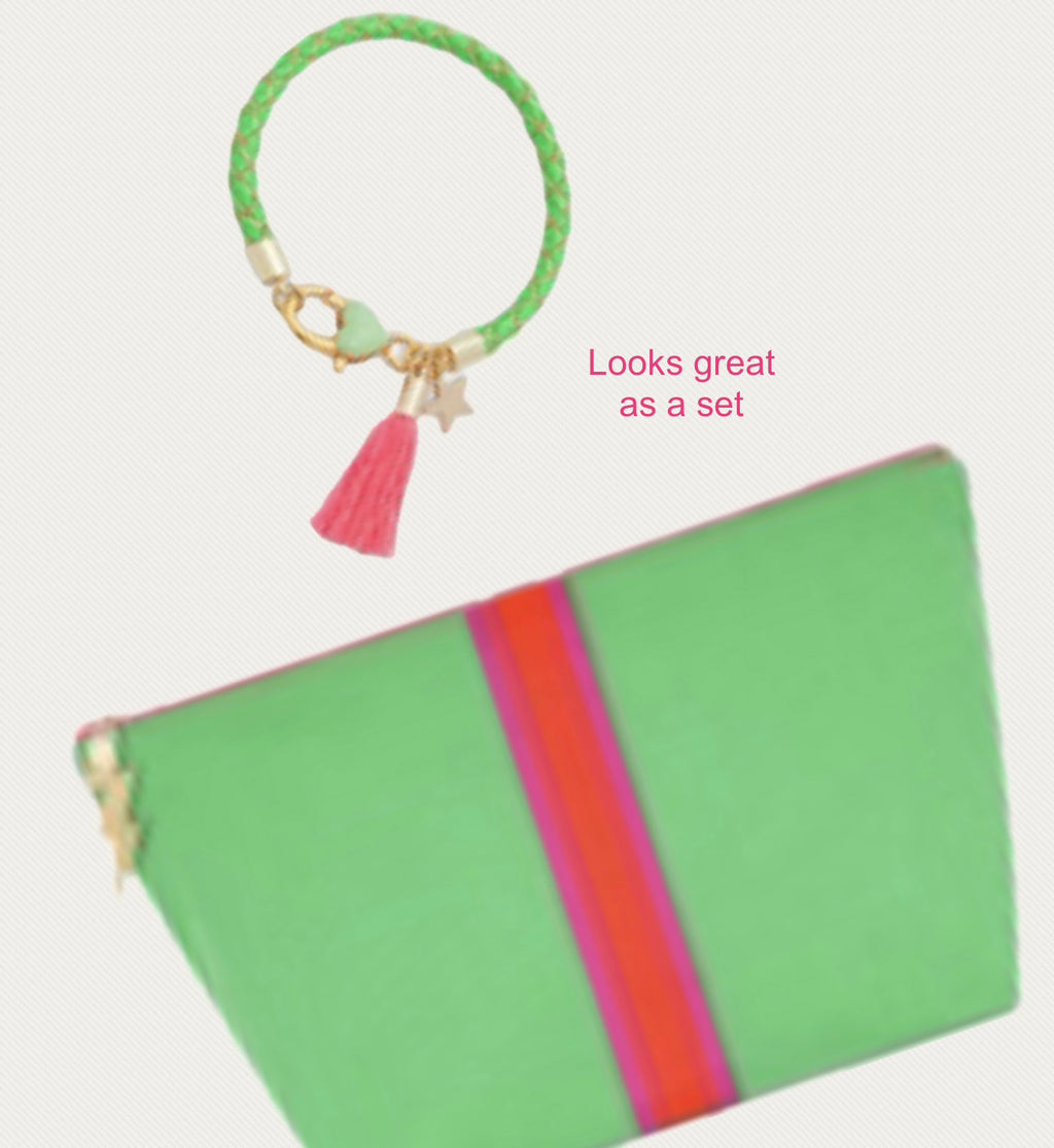 Twist of Fete - Green Bracelet with Gold and  Enamel Finishes.