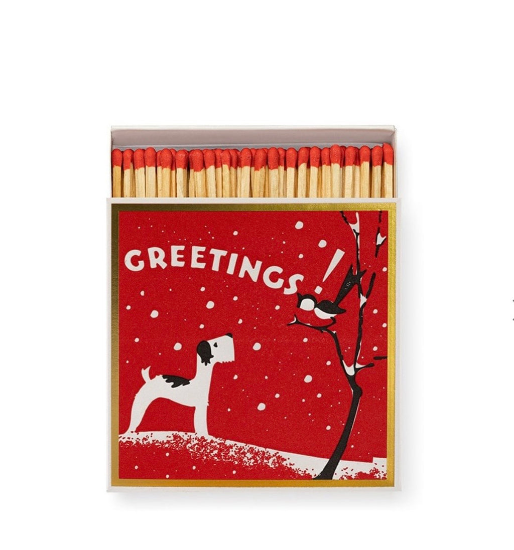 Greetings Matchbox  Dog and Robin