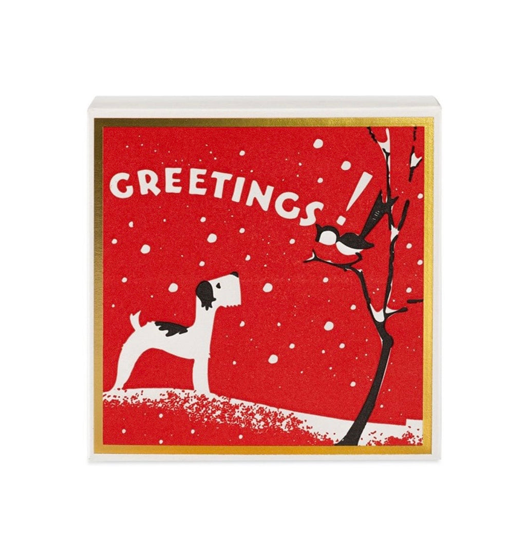 Greetings Matchbox  Dog and Robin