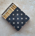 Navy Tile Design Square Matchbox with Bright White Stars