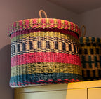 Lidded Woven Storage Basket Colour C