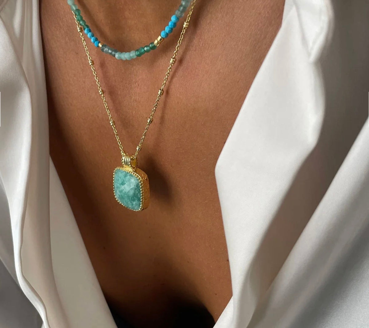 Azuni Milos Mixed Gemstone Beaded Necklace