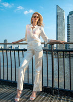 Bardot 100% Silk Ivory Shirt by Pom Lampson