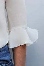 Bardot 100% Silk Ivory Shirt by Pom Lampson