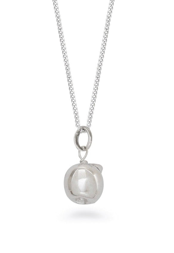 Apple Pendant Necklace in Sterling Silver by Lime Tree Designs