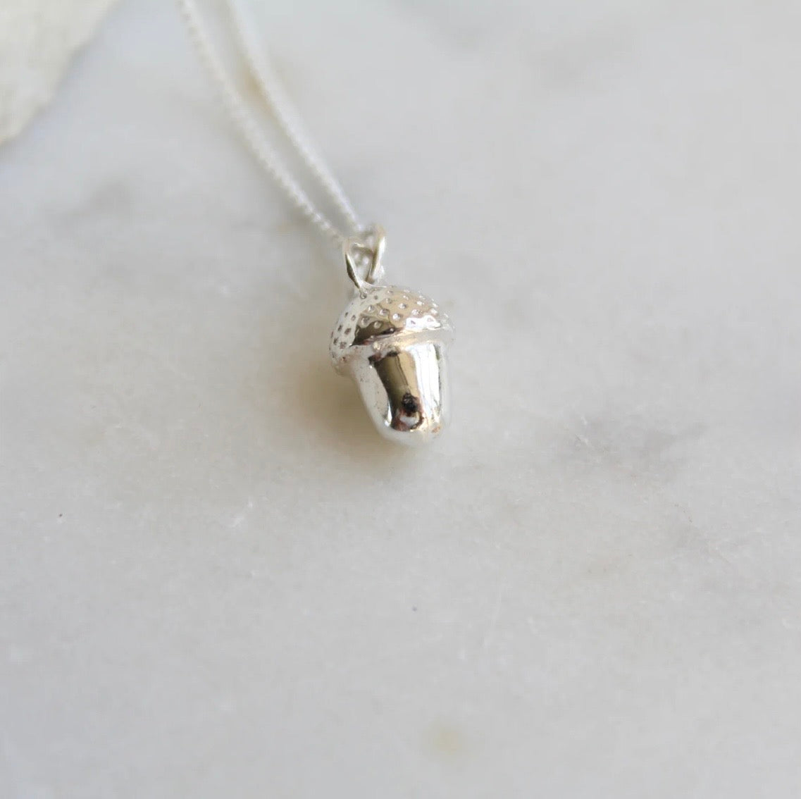 Acorn Pendant Necklace in Sterling Silver by Lime Tree Designs