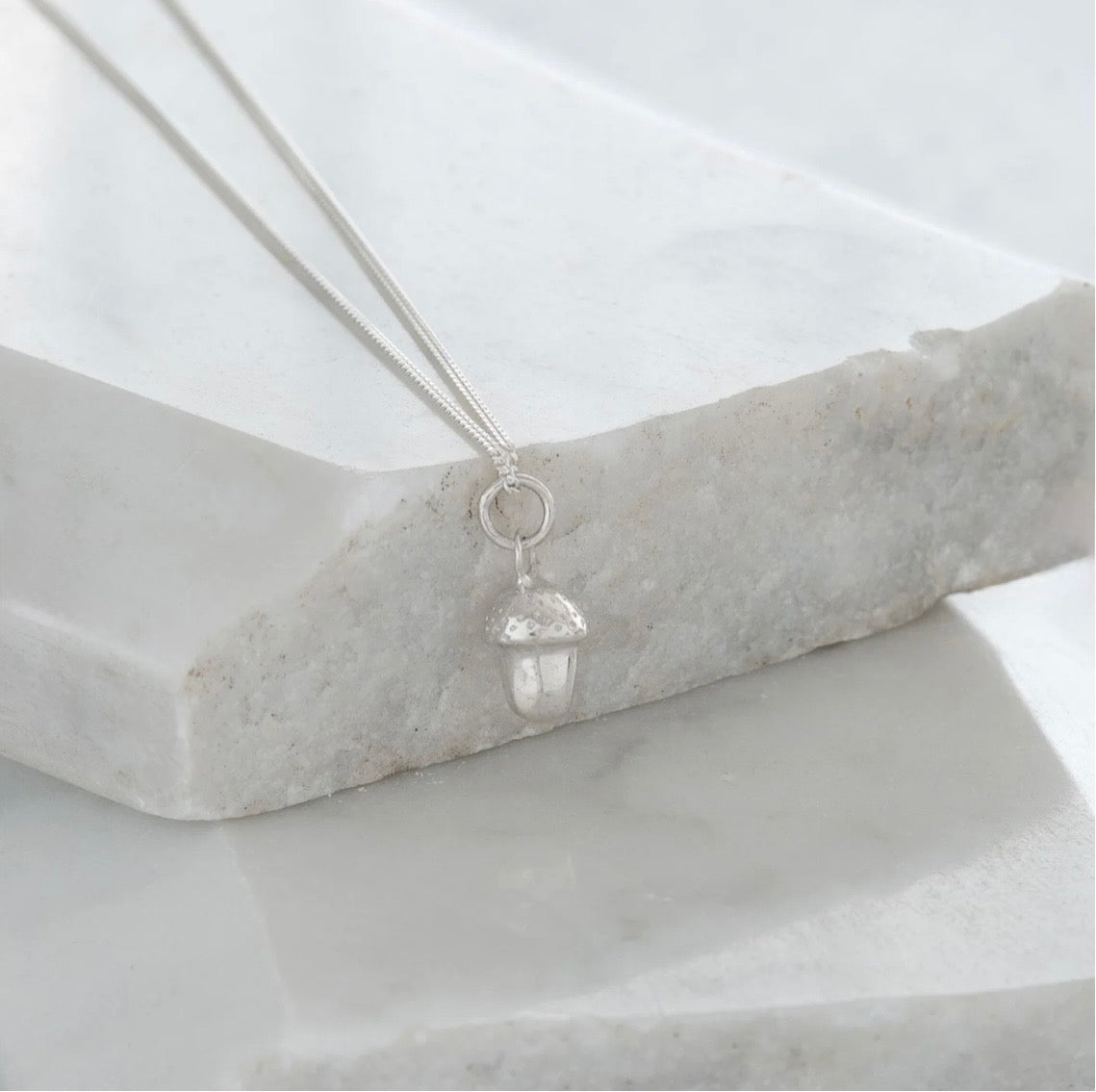 Acorn Pendant Necklace in Sterling Silver by Lime Tree Designs