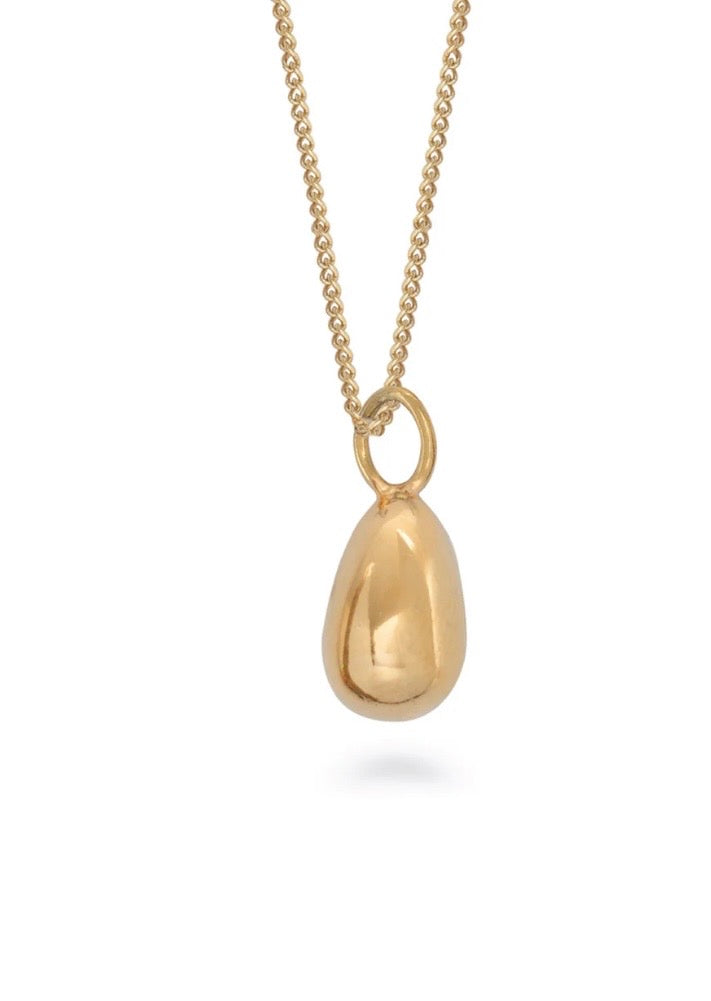 Egg Pendant Necklace 18ct Gold Plated Silver by Lime Tree Designs