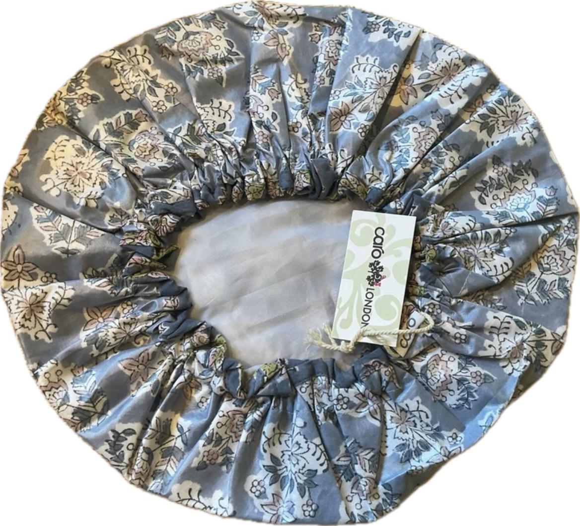 Caro London Denim Blue Floral Shower Cap