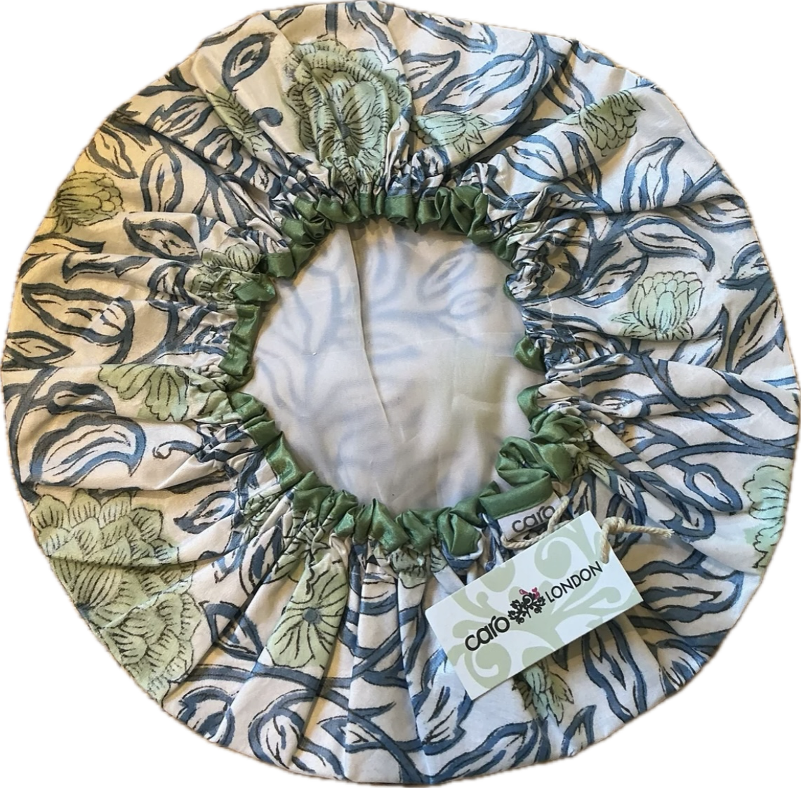 Caro London olive green and blue Shower Cap