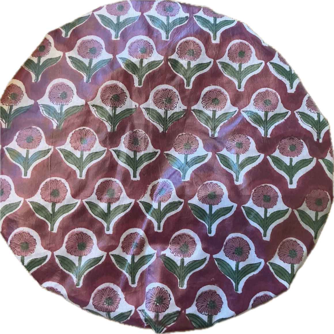 Caro London Shower Cap Raspberry and Emerald Green Block  Print.
