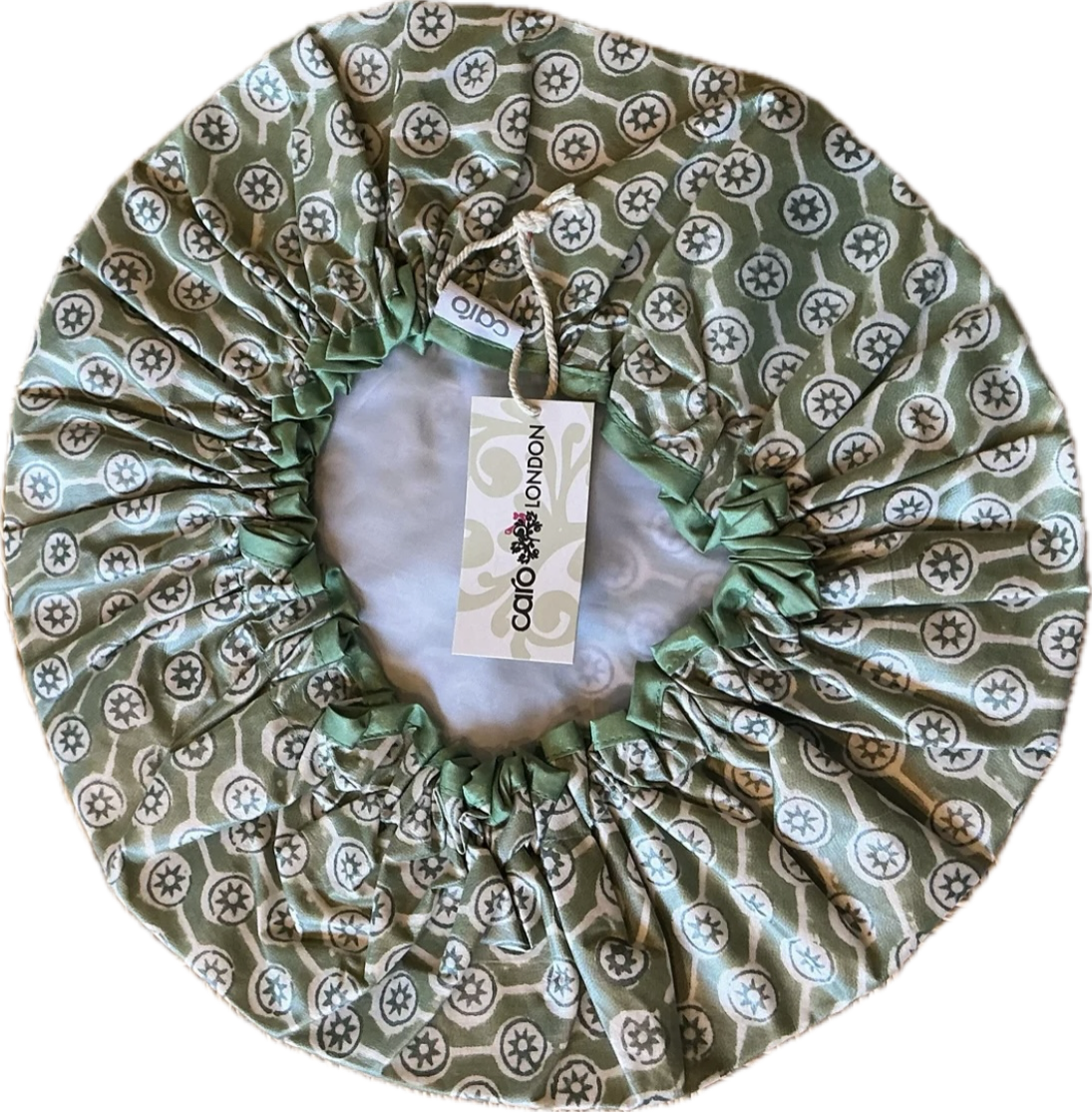 Caro London Shower Cap Moss Green with Star Design