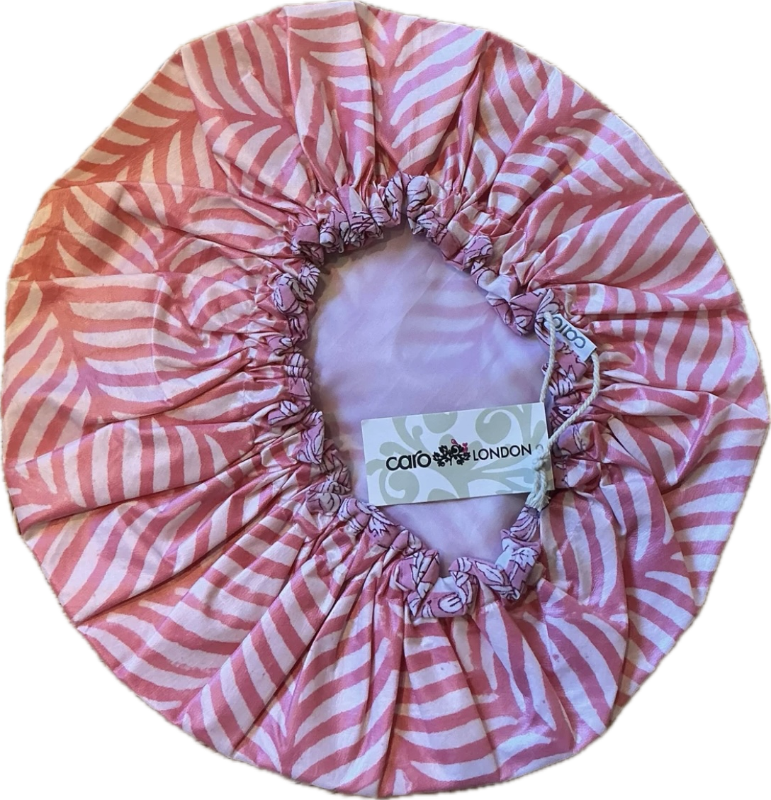 Caro London Shower Cap Fuchsia Pink and White Zebra