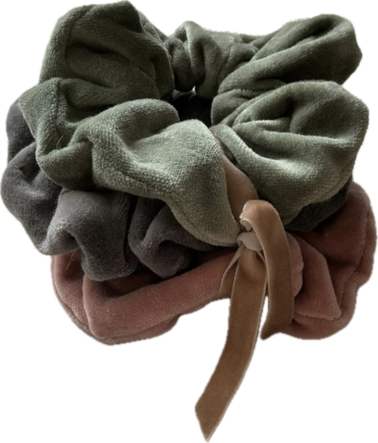 Set of 3 Velvet Hair Scrunchies